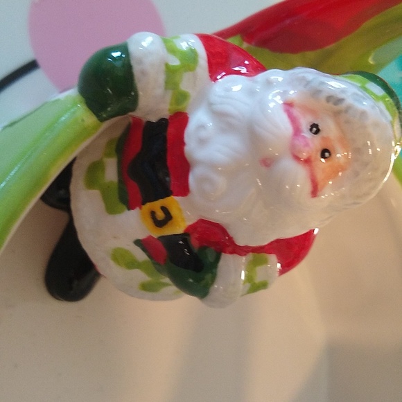 SANTA CANDY DISH FITZ & FLOYD CERAMIC 5 X 5 INCHES - Picture 9 of 10